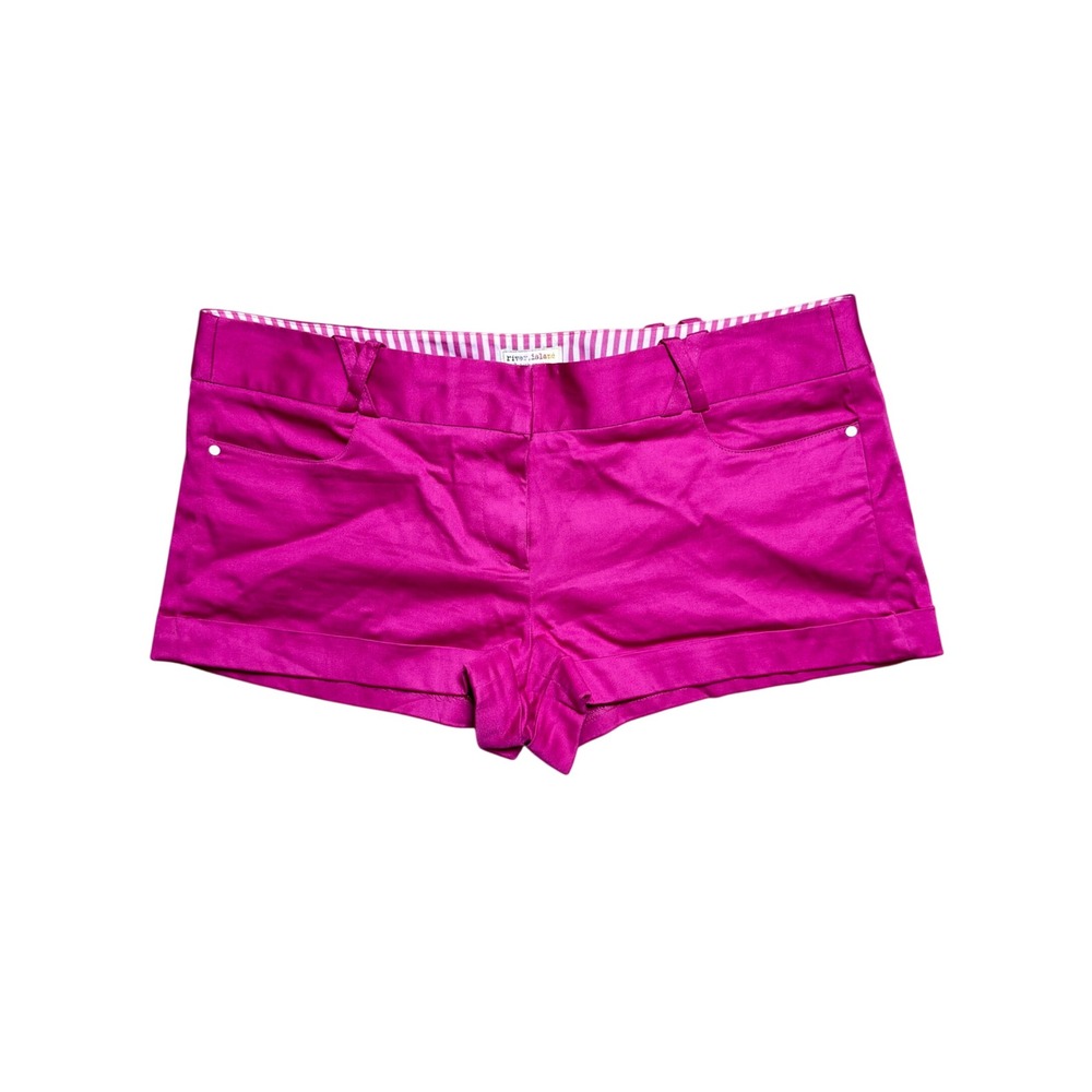 River Island Womens Hot Pink Cuffed Chino Shorts